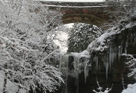 Ashgill looks its finest in the winter, when the waterfall freezes.